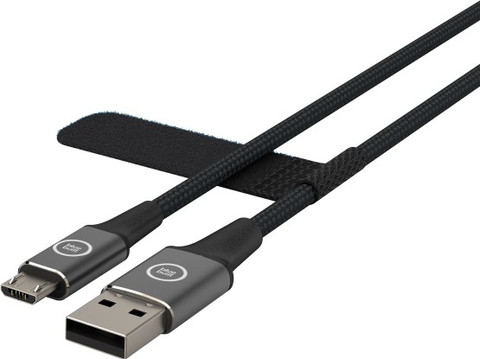 BlueBuilt USB-A to Micro USB Cable Nylon Black 1.5m detail