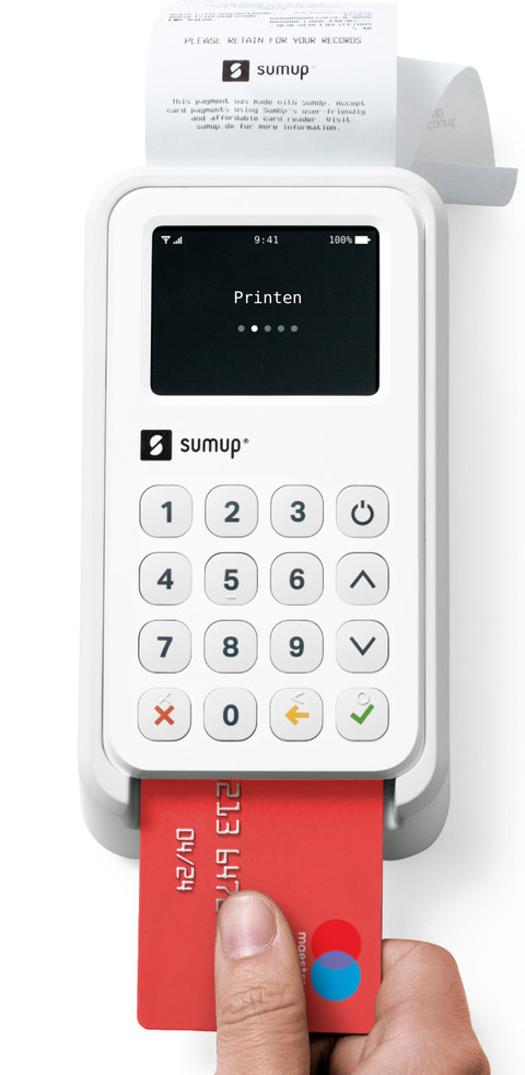 SumUp 3G and WiFi Portable Card Reader with Printer top