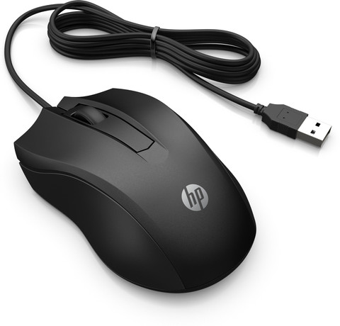 HP 100 Wired Mouse left side