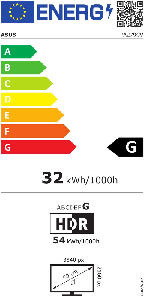 ASUS ProArt Display PA279CV energielabel