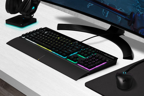 CORSAIR K55 RGB Pro Gaming Keyboard product in use