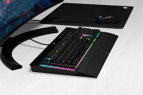 Corsair K55 RGB Pro XT Gaming Keyboard product in use