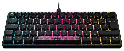 Corsair K65 RGB Mini Mechanisch Gaming Toetsenbord Cherry MX Red Azerty voorkant