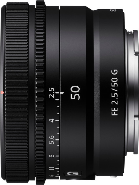 Sony FE 50mm f/2.5 G linkerkant