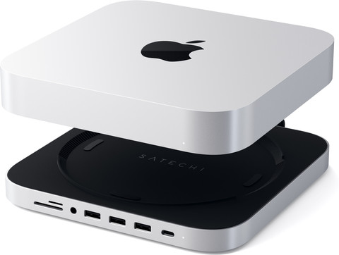 Satechi Aluminum Mac Mini Stand Hub Silver null