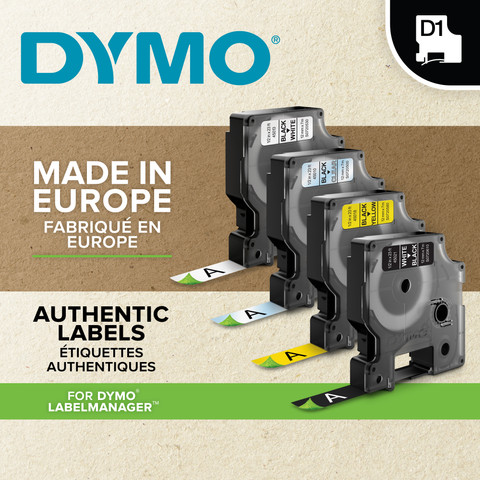 DYMO Authentieke D1 labels Zwart-Wit (12 mm x 7 m) null