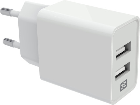 XtremeMac Charger with 2 USB-A Ports 12W White front