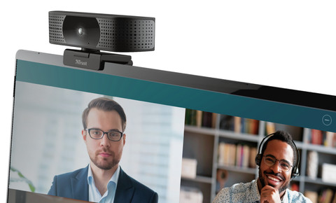 Trust Teza 4K Ultra HD Webcam product in gebruik