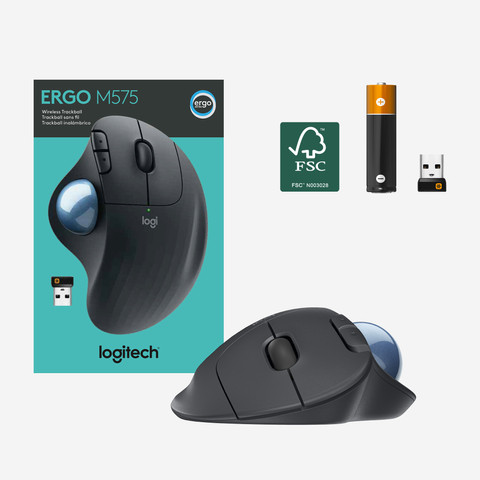 Logitech M575 ERGO Wireless Trackball Mouse Graphite null