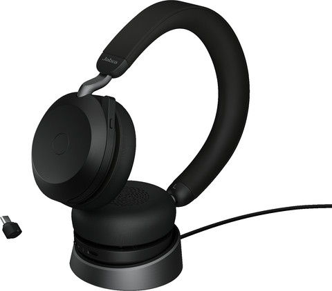 Jabra Evolve2 75 USB-C Kabelloses Office-Headset mit Ladestation Schwarz Main Image