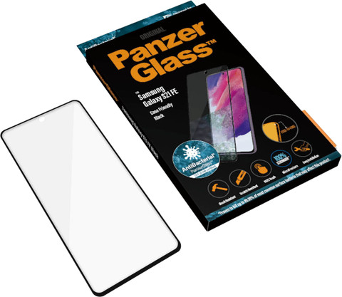 PanzerGlass Samsung Galaxy S21 FE Antibacteriële Screenprotector Glas Zwart samengesteld product