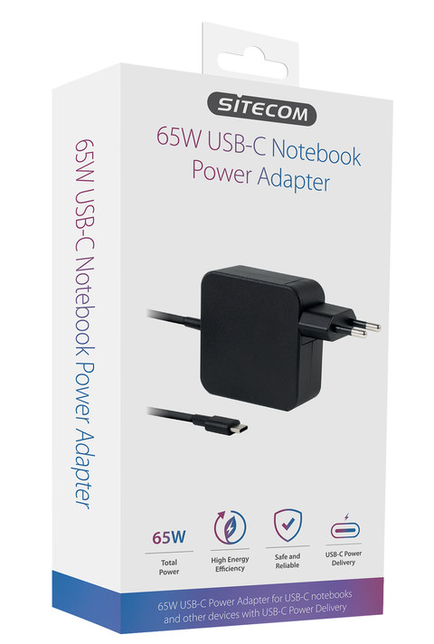 Sitecom 65 W Chargeur d'Ordinateur Portable Universel USB-C emballage