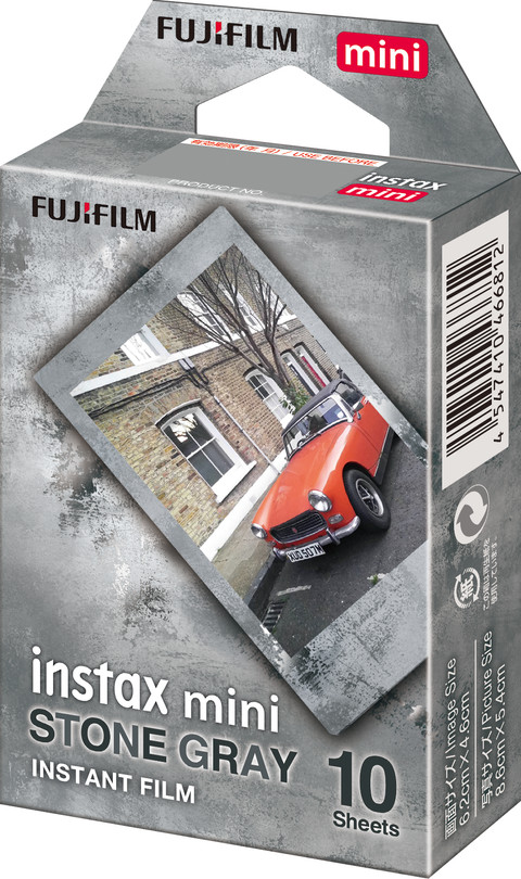 Fujifilm instax mini film Stone Gray packaging