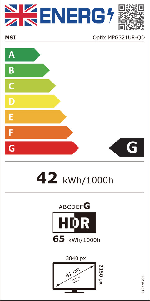 MSI Optix MPG321URDE-QD energielabel