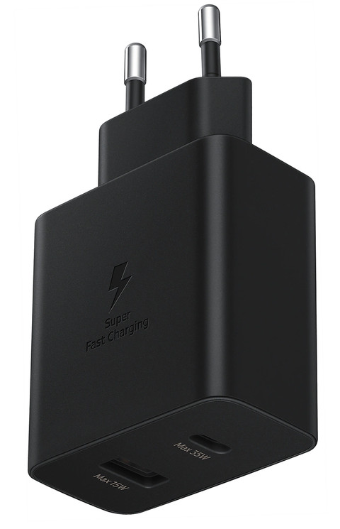 Samsung Chargeur Super Fast Charging avec 2 Ports USB 35 W Noir côté droit