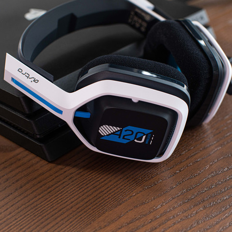 Astro A20 Draadloze Gaming Headset voor PS5, PS4, PC, Mac - Wit/Blauw null