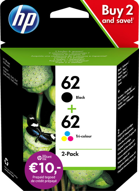 HP 62 Cartridges Combo Pack Main Image