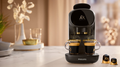 Philips L'OR Barista Sublime LM9012/03 White with 30 capsules product in use