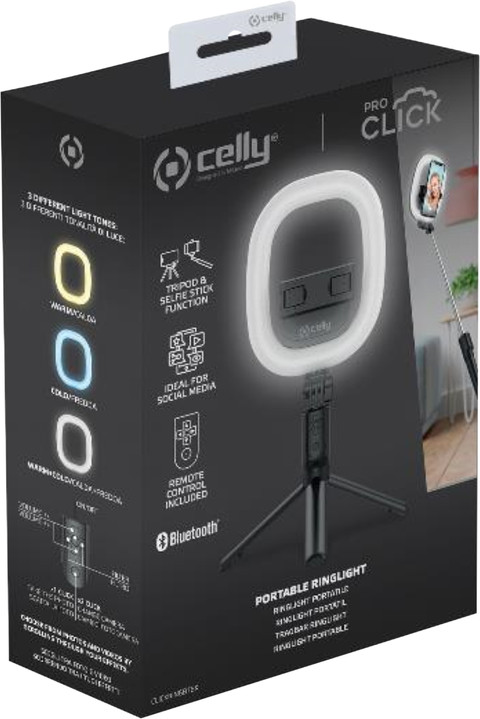 Celly Ring Light Tripod Compact Bluetooth null