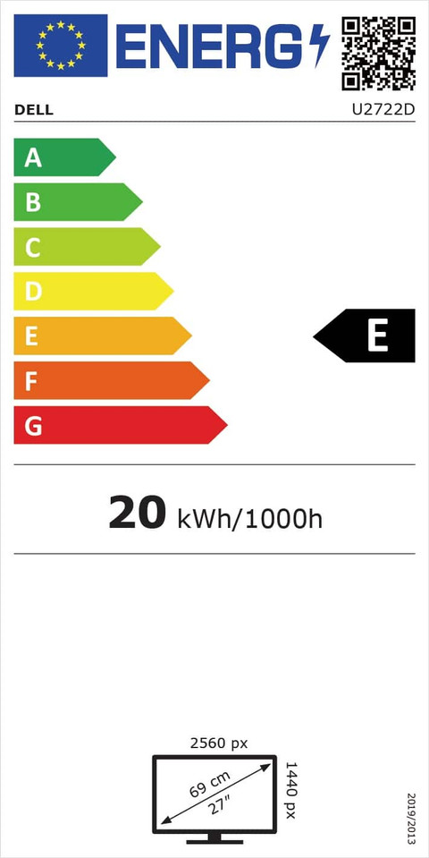 Dell U2722D energielabel