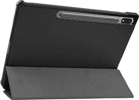 Just In Case Smart Tri-Fold Samsung Galaxy Tab S8 / S7 Book Case Black right side