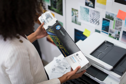 HP 85A Toner Cartridge Black product in use