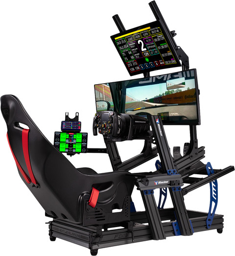 Next Level Racing F-GT Elite Direkter Overhead Monitorständer Add On Grau produkt in gebrauch