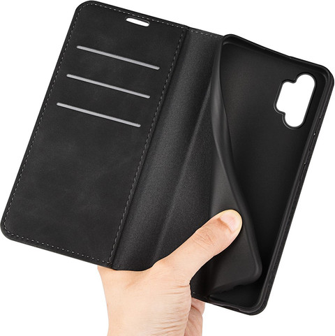 Just in Case Wallet Magnetic Samsung Galaxy A13 4G Book Case Zwart product in gebruik