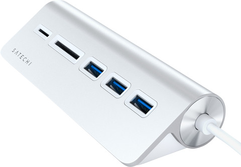 Satechi Aluminum USB Hub USB-C Silver left side