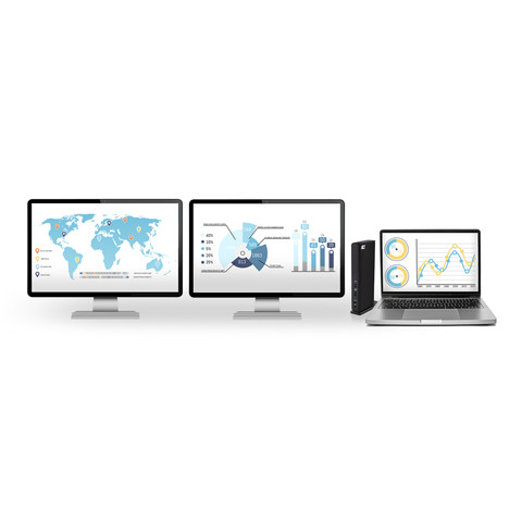 ACT USB-C Dual Monitor Docking Station product in use