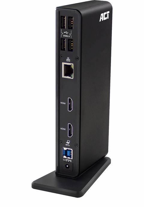 ACT USB-C Dual Monitor Docking Station back