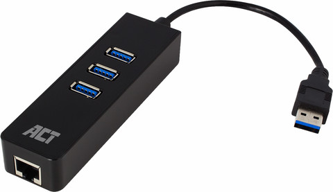 ACT USB Hub 3.2 met 3 USB-A poorten en ethernet Main Image