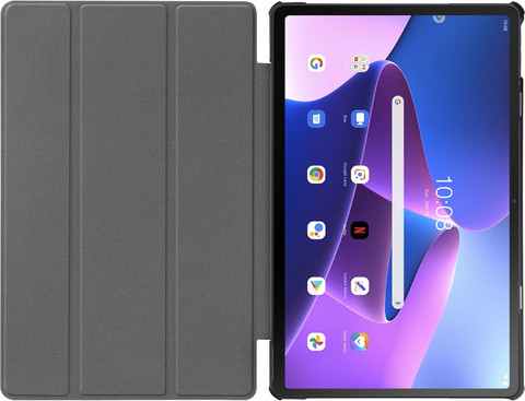 Just in Case Smart Tri-fold Lenovo Tab M10 Plus (3e generatie) Book Case Zwart voorkant