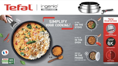 Tefal Ingenio Préfèrence Cookware Set 15-Piece product in use