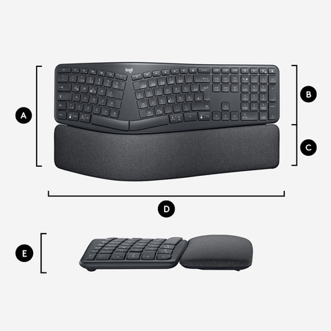 Logitech K860 Ergonomisch Draadloos Toetsenbord Qwerty null