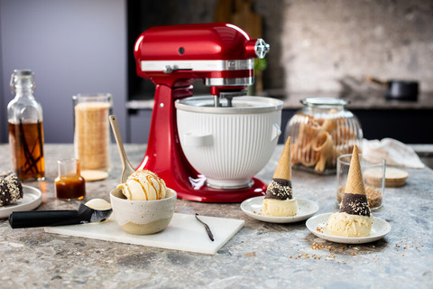 KitchenAid 5KSMICM Ice Cream Maker product in use