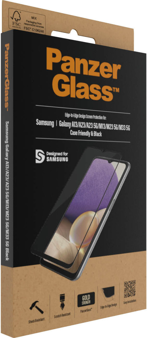 PanzerGlass Case Friendly Samsung Galaxy A13 4G Panzerglas Schwarz verpackung