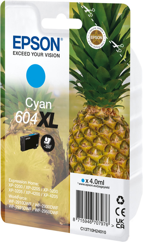 Epson 604XL Cartridge Cyaan rechterkant