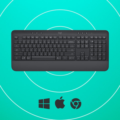 Logitech Signature K650 Comfort Draadloos Toetsenbord Grijs Qwerty product in gebruik