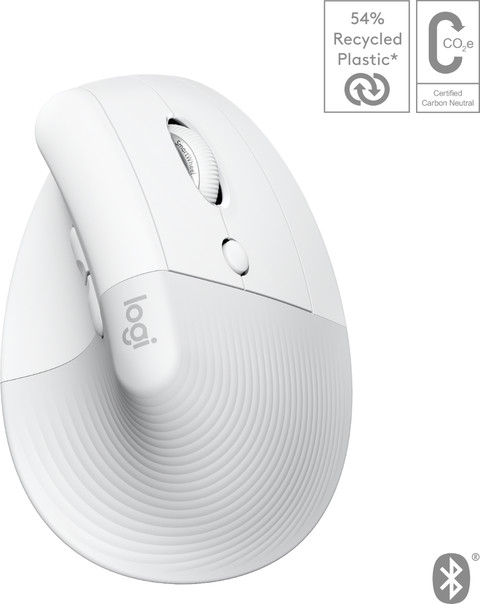 Logitech Lift voor Mac Verticale Ergonomische Muis Wit null