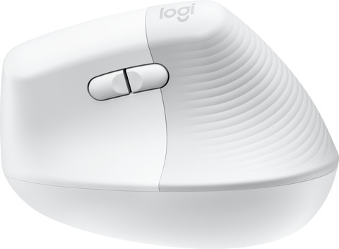 Logitech Lift voor Mac Verticale Ergonomische Muis Wit linkerkant