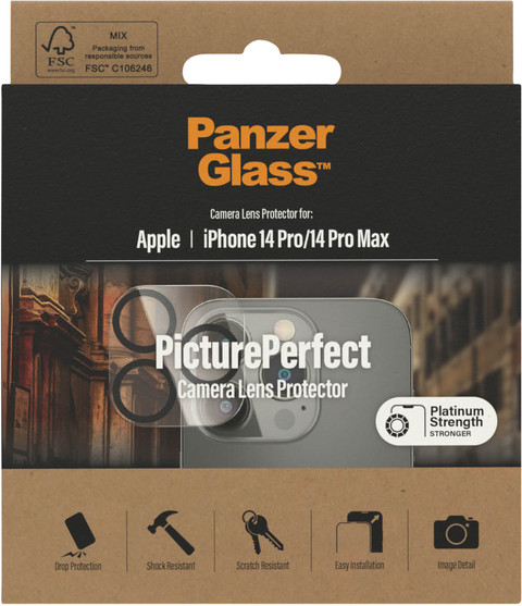 PanzerGlass PicturePerfect Apple iPhone 14 Pro / 14 Pro Max Camera Lens Protector Glas verpakking