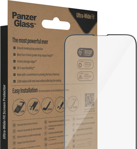 PanzerGlass Ultra-Wide Fit Apple iPhone 14 Plus / 13 Pro Max Screenprotector Glas detail