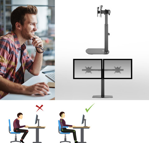 ACT AC8332 Monitorarm Gasgeveerd 2 Scherm null