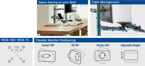 ACT AC8305 Monitor Arm 1 Screen with Laptop Arm visual supplier