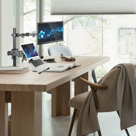 ACT AC8305 Monitor Arm 1 Screen with Laptop Arm product in use