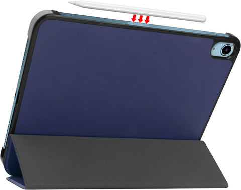 Just In Case Smart Tri-Fold Apple iPad (2022) Book Case Blue right side