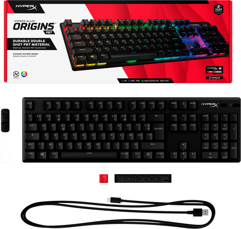 HyperX Alloy Origins PBT HX Red Lineair Mechanisch Gaming Toetsenbord AZERTY accessoire