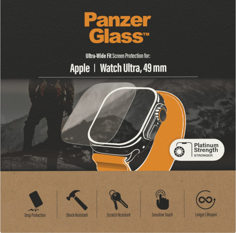 Panzerglass Anti-Bacterial Apple Watch Ultra 49mm Screen Protector Glass packaging