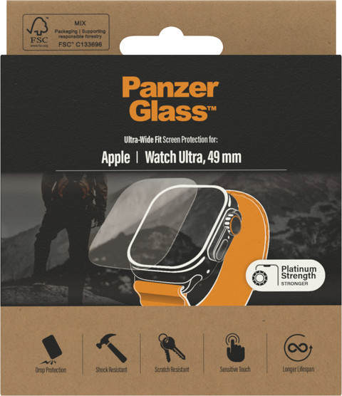 Panzerglass Anti-Bacterial Apple Watch Ultra 49mm Screen Protector Glass packaging